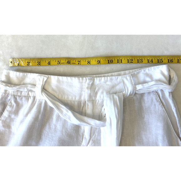 London Jean Linen Pants Women's "The Marisa Fit" Sz 6 White Wide Leg Beachy - Picture 4 of 9